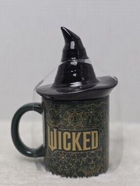Wicked Movie Ceramic Mug Witch Hat Lid New Collectible Coffee Cup Fantasy Gothic
